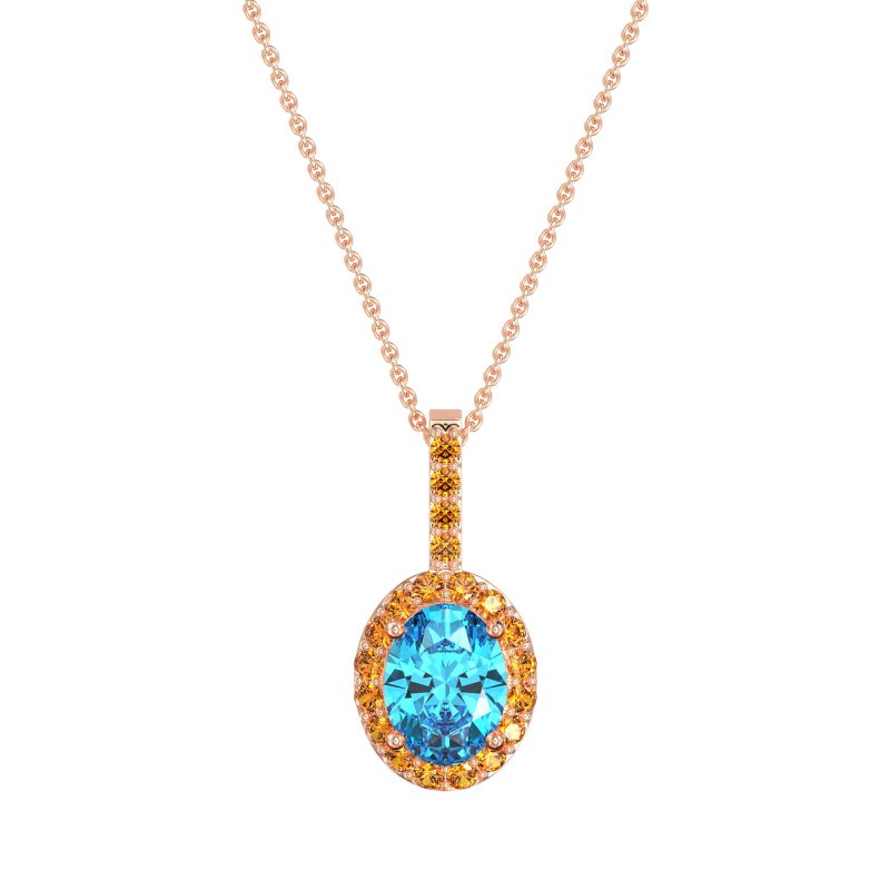 Oval Halo Necklace