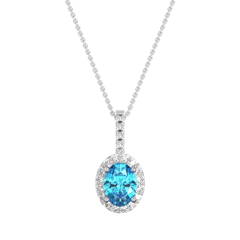 Oval Halo Necklace
