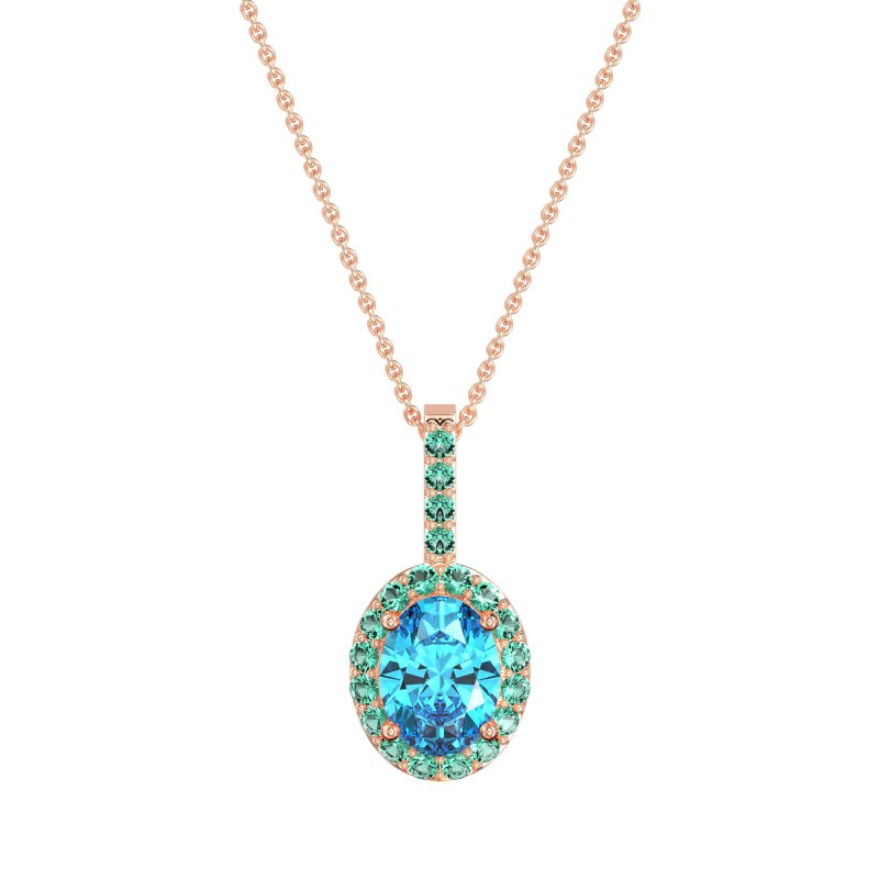 Oval Halo Necklace