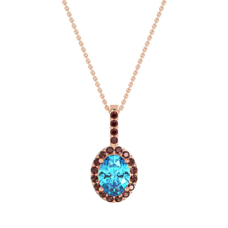 Oval Halo Necklace