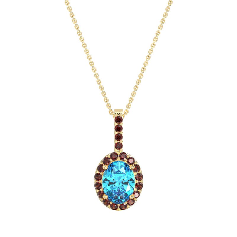 Oval Halo Necklace