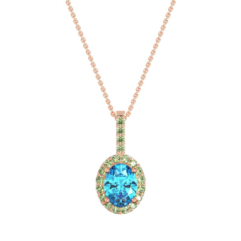 Oval Halo Necklace