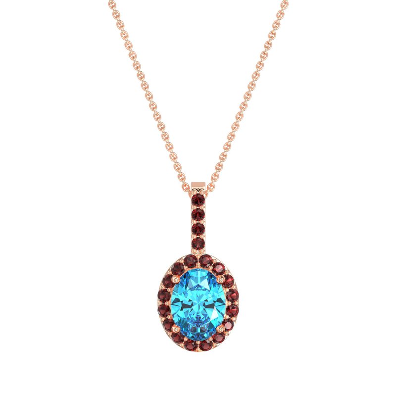 Oval Halo Necklace