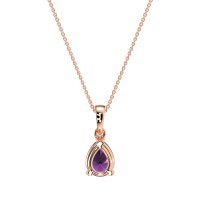 Solitaire Tear Drop Necklace