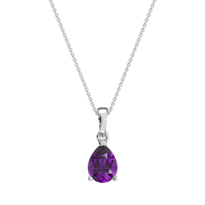 Solitaire Tear Drop Necklace