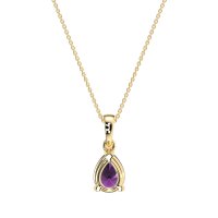 Solitaire Tear Drop Necklace