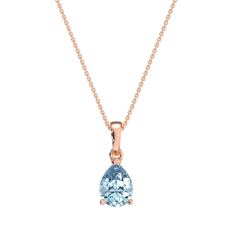 Solitaire Tear Drop Necklace