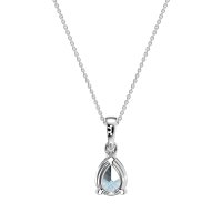 Solitaire Tear Drop Necklace