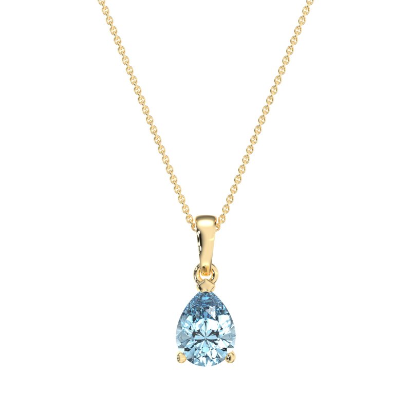 Solitaire Tear Drop Necklace