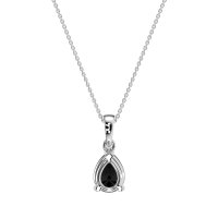 Solitaire Tear Drop Necklace