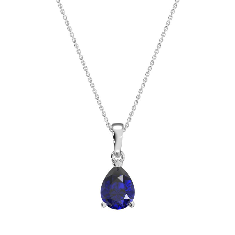 Solitaire Tear Drop Necklace