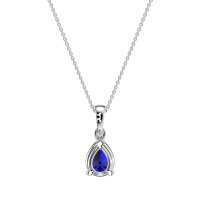 Solitaire Tear Drop Necklace