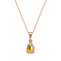 Solitaire Tear Drop Necklace