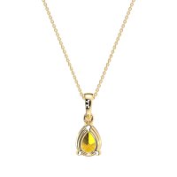 Solitaire Tear Drop Necklace