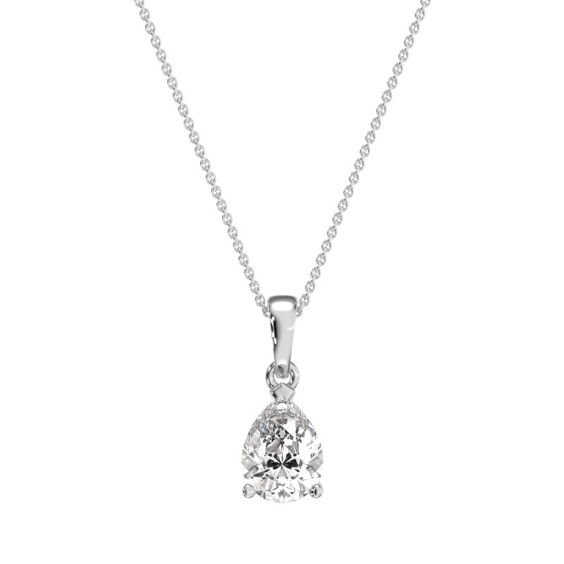 Solitaire Tear Drop Necklace