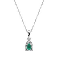 Solitaire Tear Drop Necklace