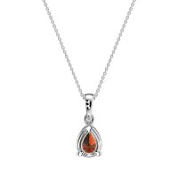 Solitaire Tear Drop Necklace