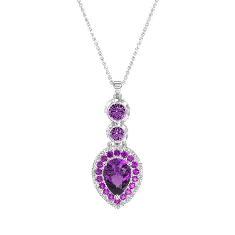 Tear Drop Halo Necklace