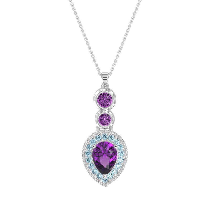 Tear Drop Halo Necklace