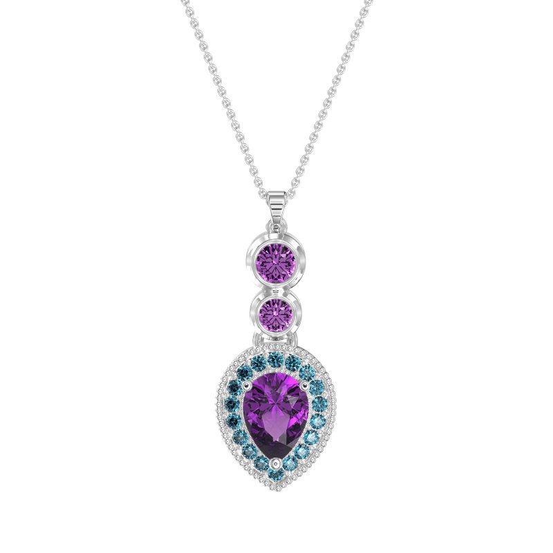 Tear Drop Halo Necklace