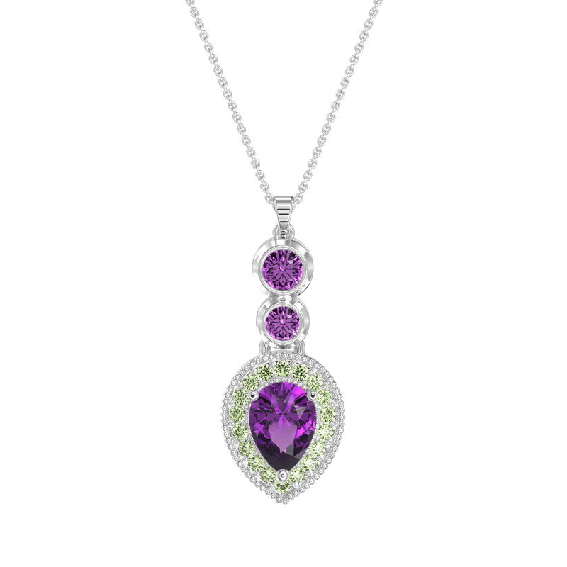 Tear Drop Halo Necklace