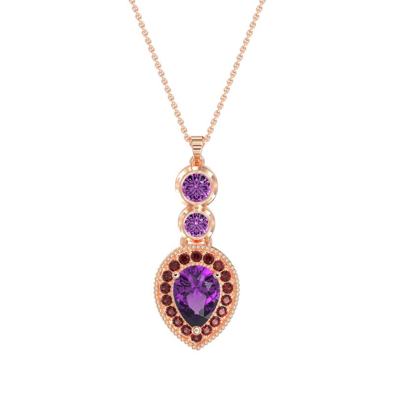 Tear Drop Halo Necklace