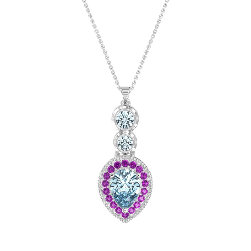 Tear Drop Halo Necklace