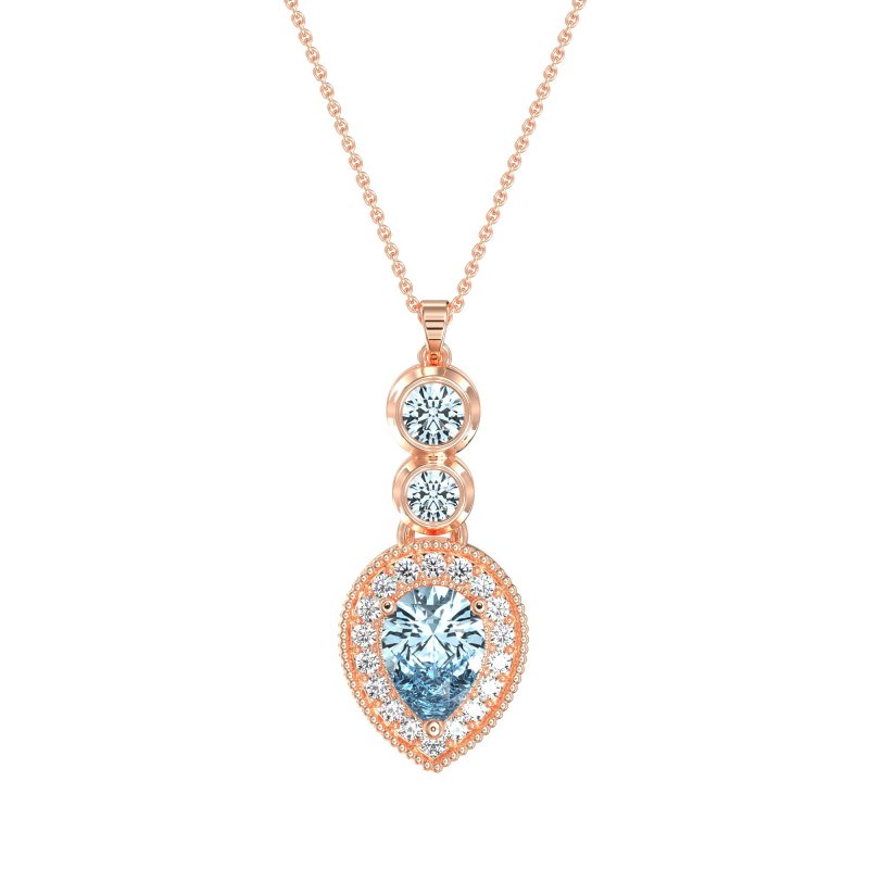 Tear Drop Halo Necklace
