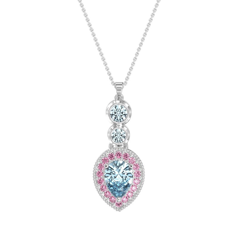 Tear Drop Halo Necklace
