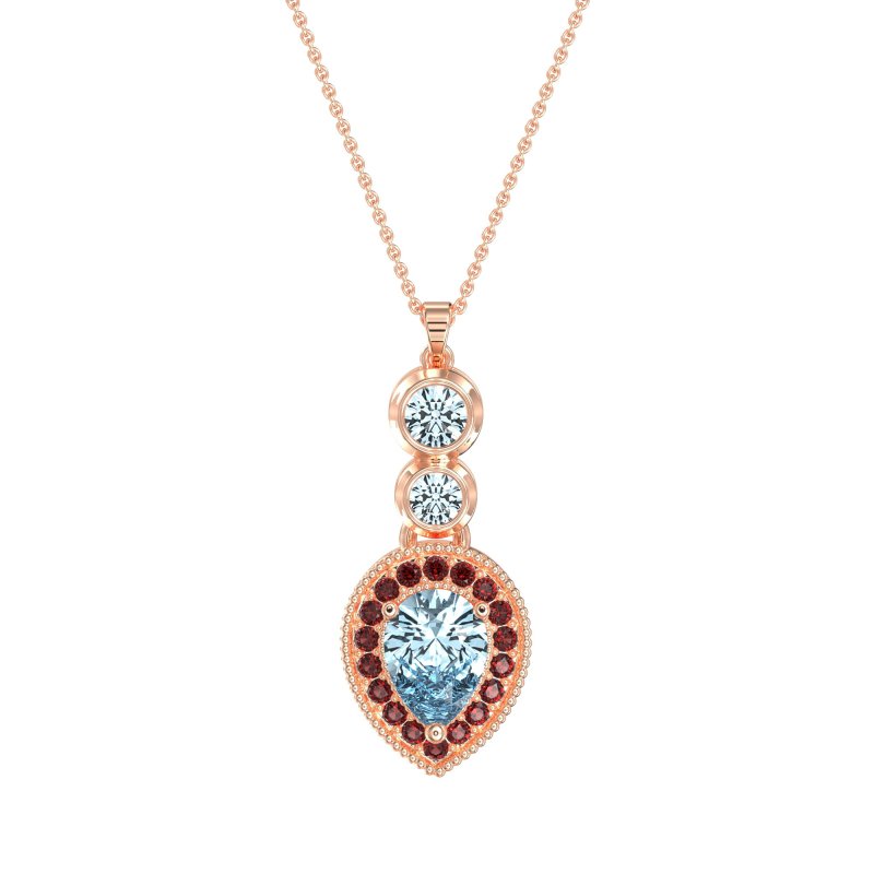 Tear Drop Halo Necklace