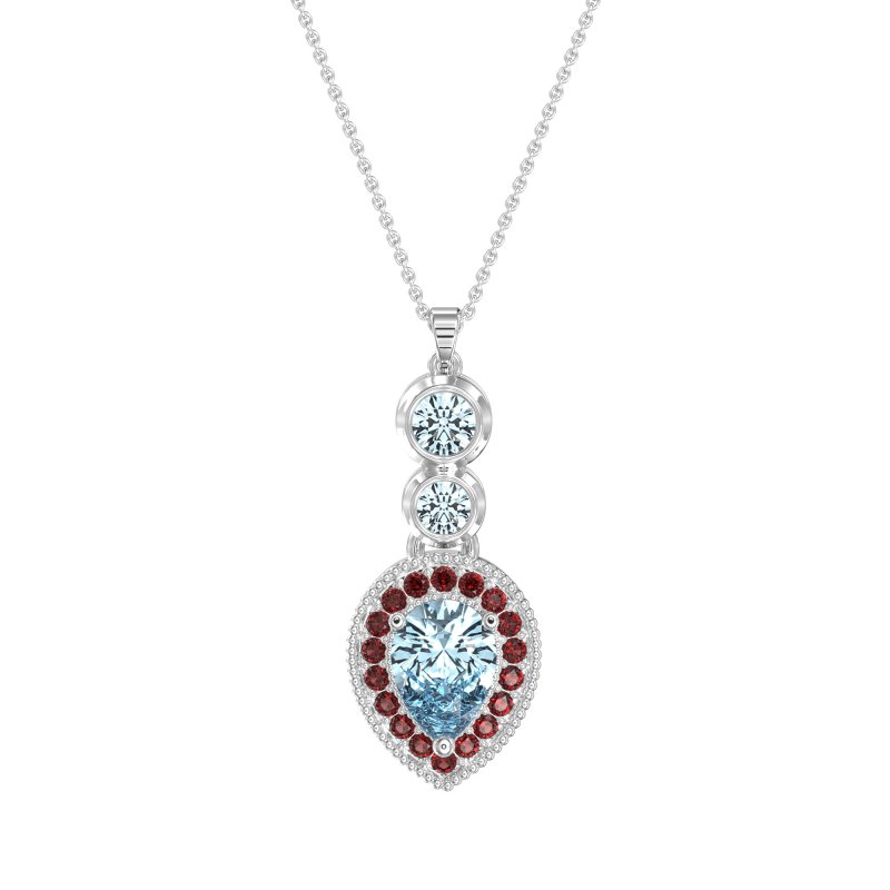 Tear Drop Halo Necklace