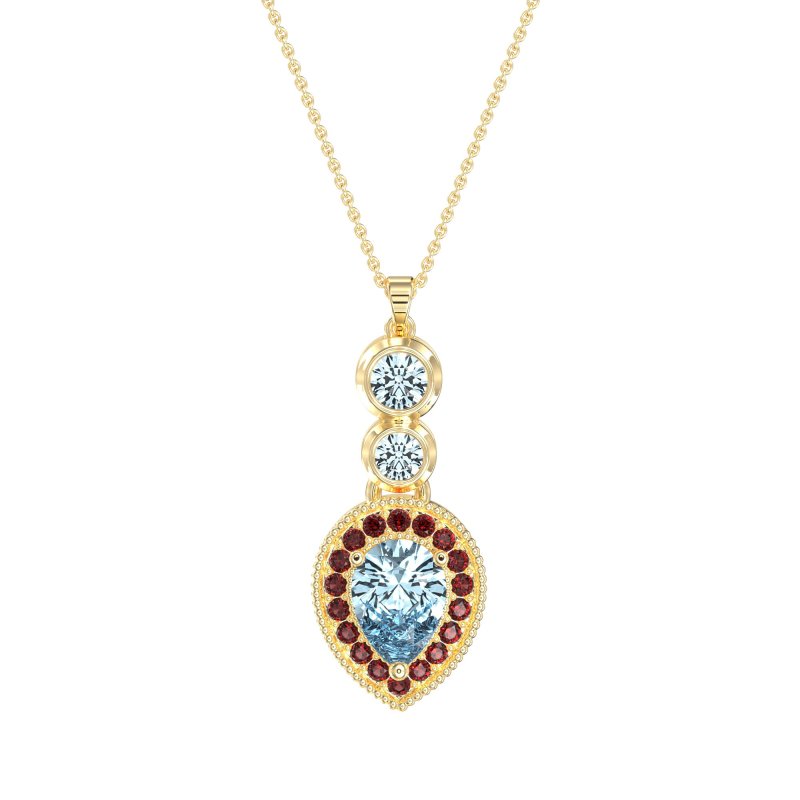 Tear Drop Halo Necklace