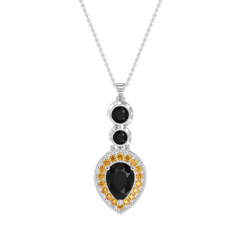 Tear Drop Halo Necklace