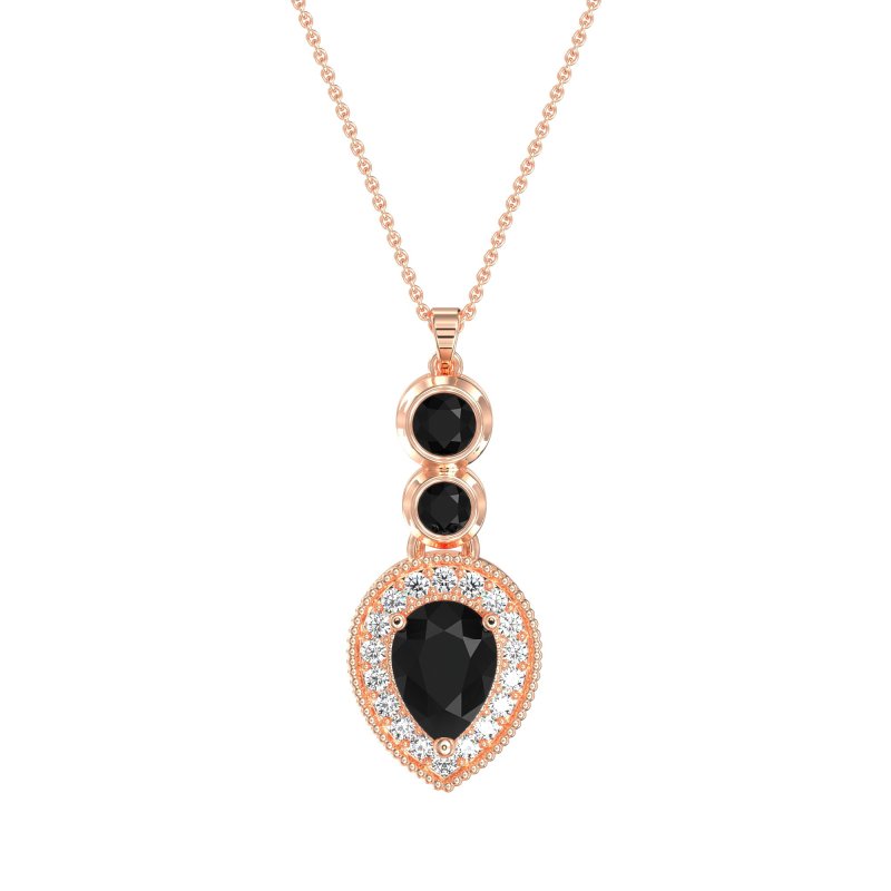 Tear Drop Halo Necklace