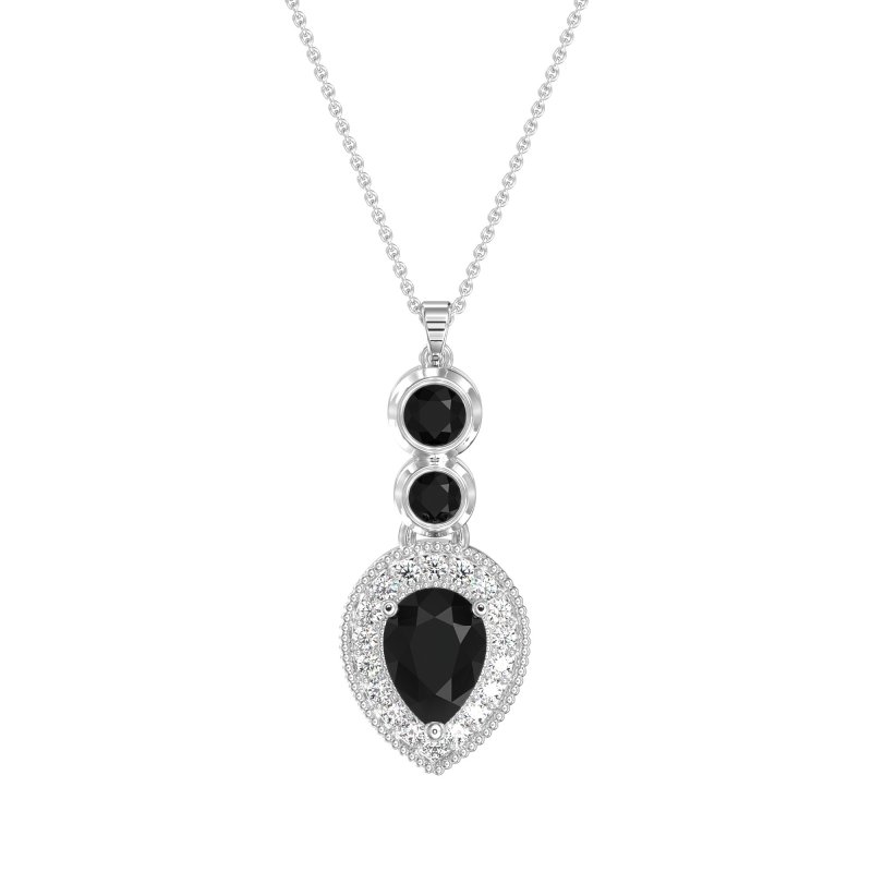 Tear Drop Halo Necklace