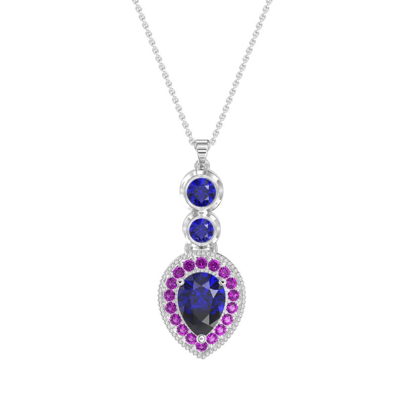 Tear Drop Halo Necklace