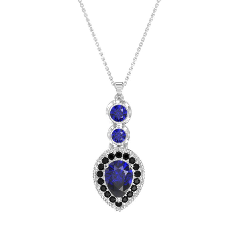 Tear Drop Halo Necklace