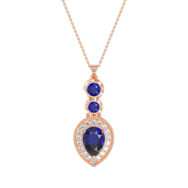 Tear Drop Halo Necklace