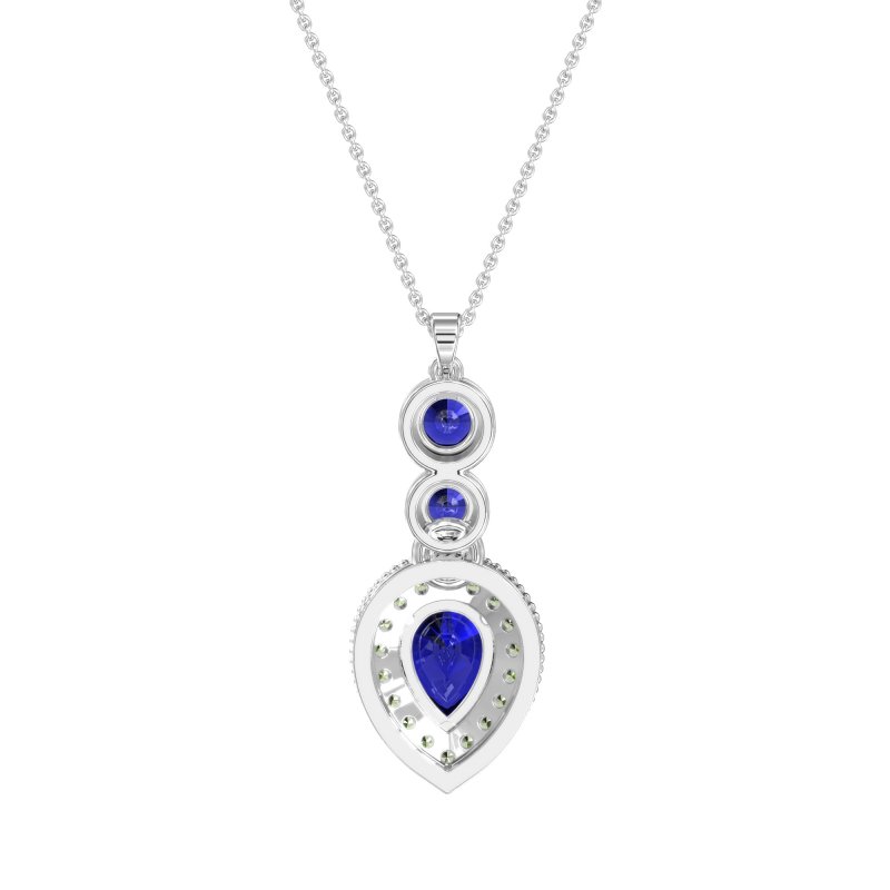 Tear Drop Halo Necklace