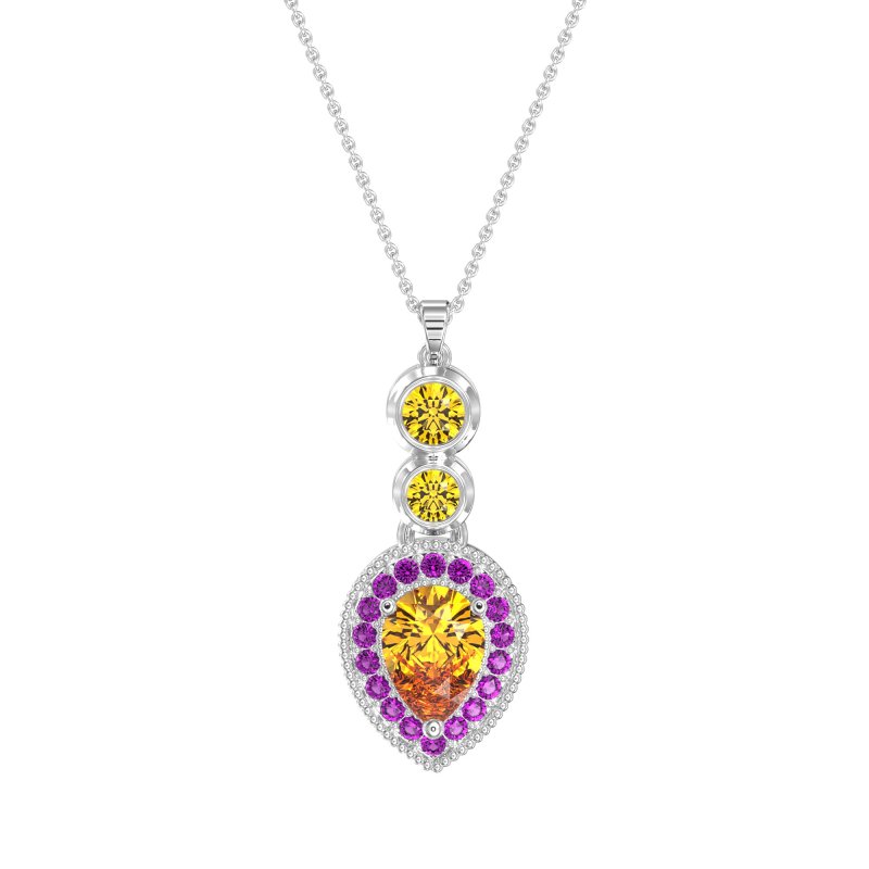 Tear Drop Halo Necklace
