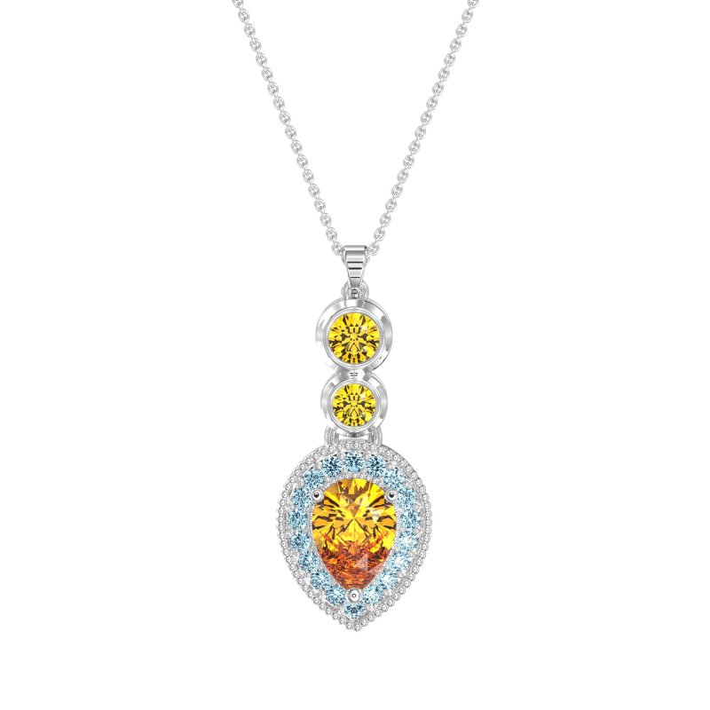 Tear Drop Halo Necklace