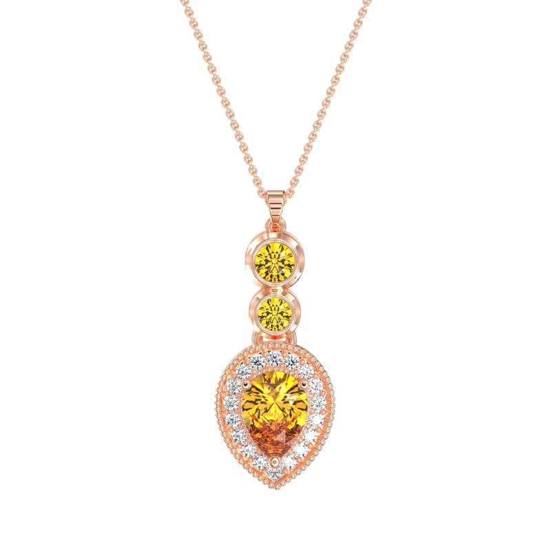 Tear Drop Halo Necklace