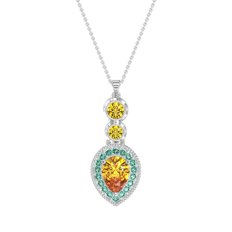 Tear Drop Halo Necklace