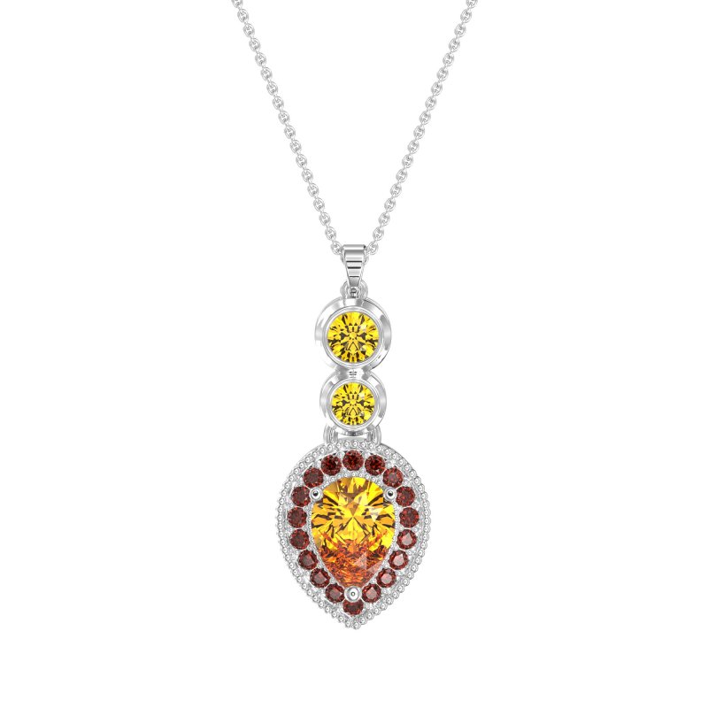 Tear Drop Halo Necklace