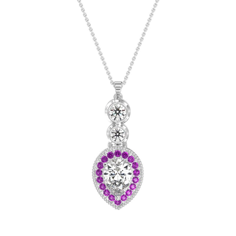 Tear Drop Halo Necklace