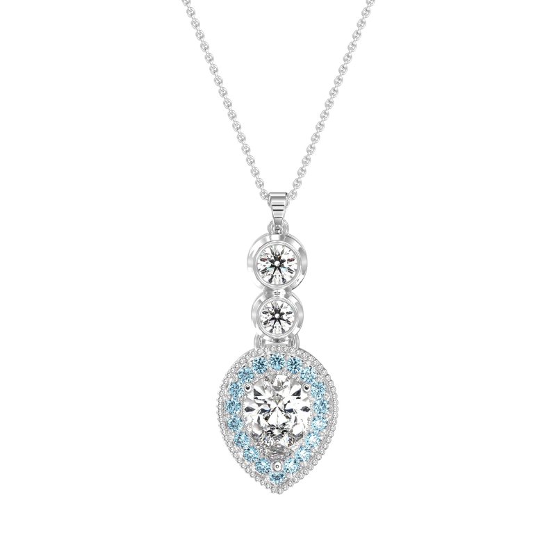 Tear Drop Halo Necklace