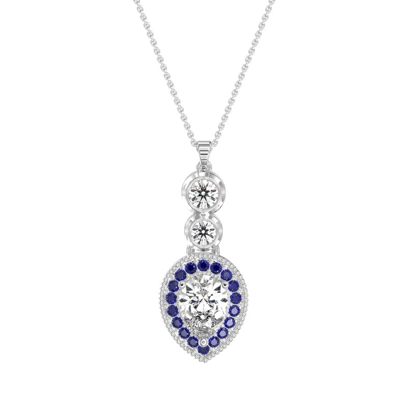 Tear Drop Halo Necklace