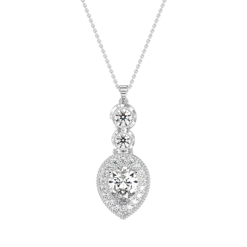 Tear Drop Halo Necklace