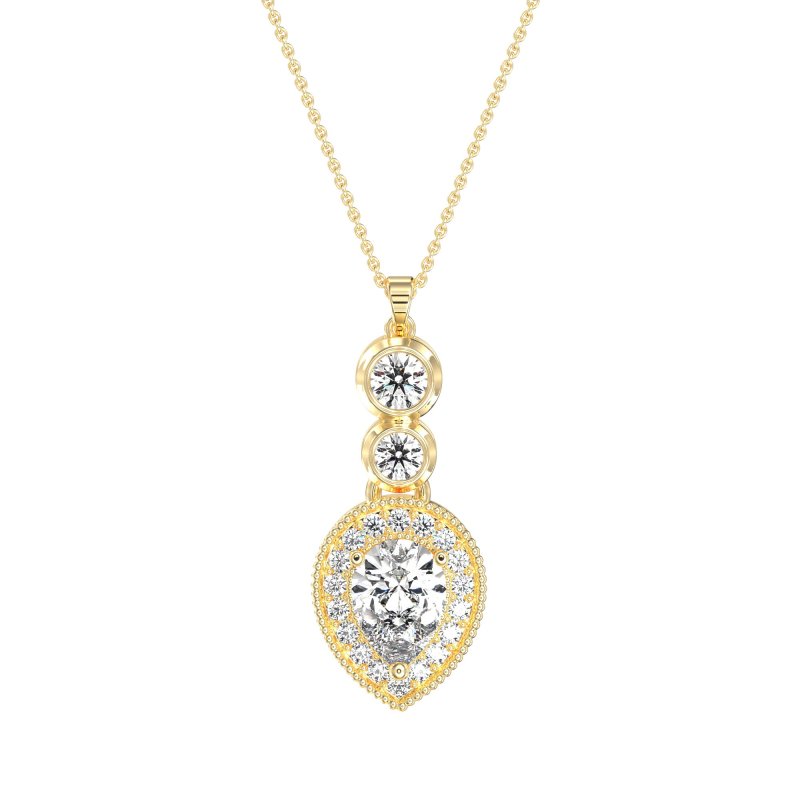 Tear Drop Halo Necklace