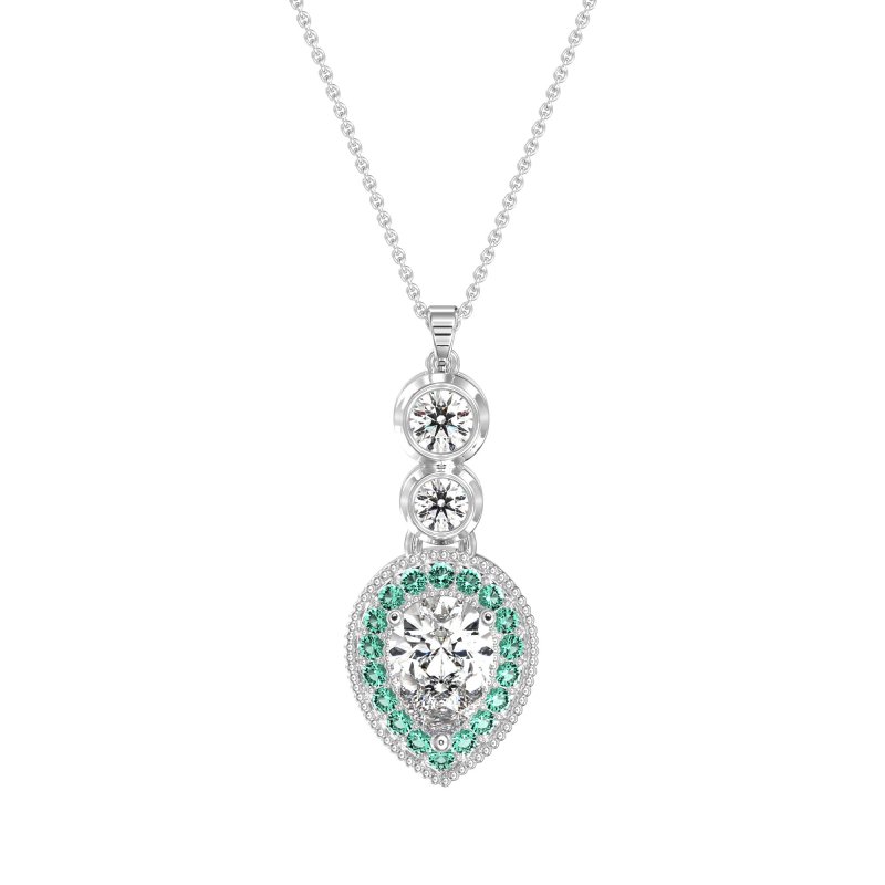 Tear Drop Halo Necklace